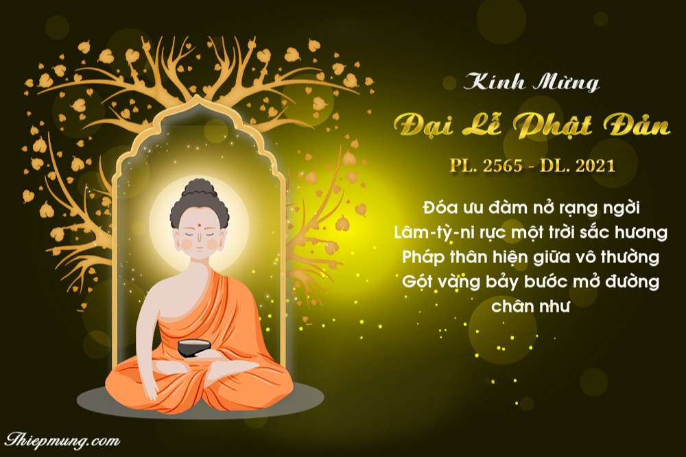 Top mẫu thiệp chúc mừng Đại lễ Phật đản Vesak PL: 2565 đẹp nhất - Hình 2