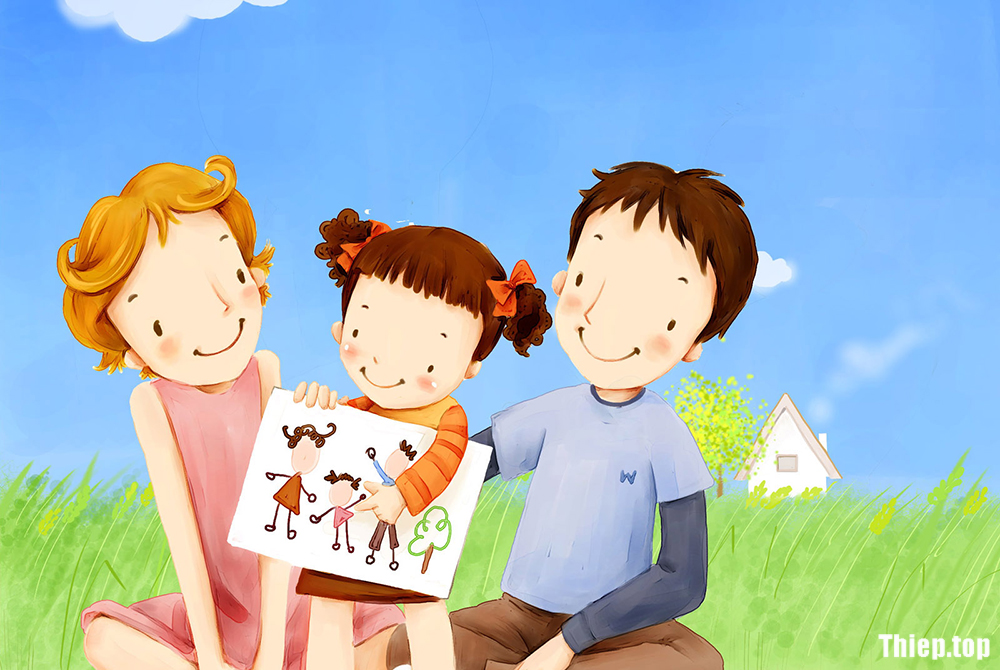 Top 15 hình ảnh gia đình hạnh phúc hoạt hình ngộ nghĩnh, dễ thương nhất - Hình 1